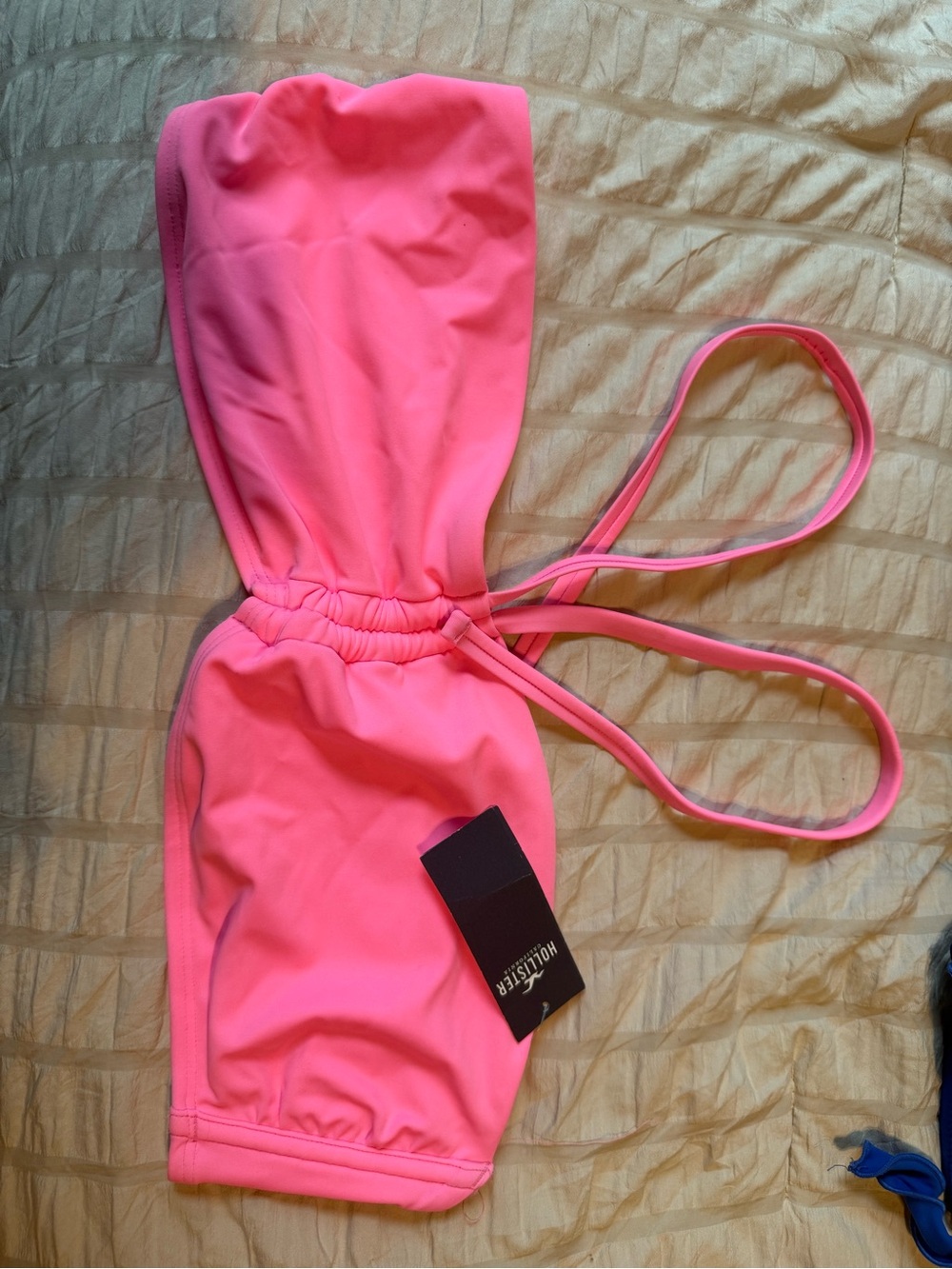 BRAND NEW Hollister Neon Pink Bandeau Bikini Top